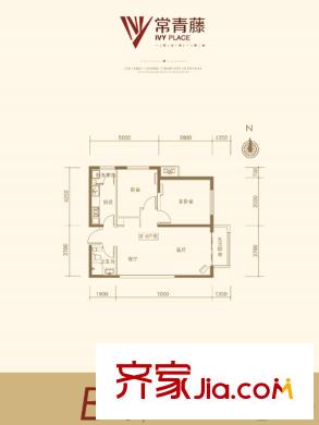 競(jìng)杰?常青藤3#4#5#B'4戶型 2室2廳1衛(wèi)1廚