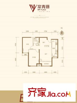 競(jìng)杰?常青藤3#4#5#B'2戶型 2室2廳1衛(wèi)