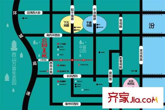 公園美地區(qū)位圖