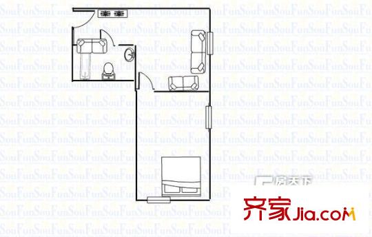 盤古一號國際酒店戶型圖太原 迎澤大街柳巷口盤古一號 戶型圖 1室1廳1衛(wèi)1廚