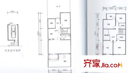 花香麗舍戶型圖平面圖 4室
