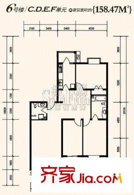 南波灣戶型圖6號(hào)CDEF 4室