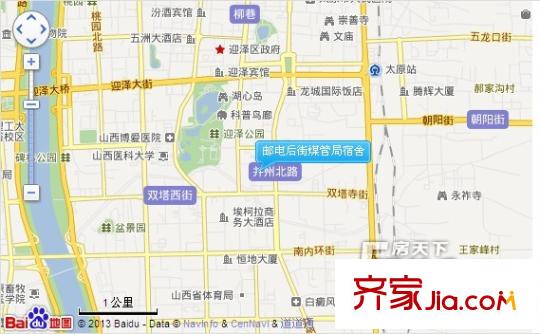 郵電后街煤管局宿舍交通圖太原  