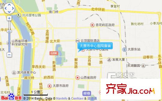 太原市中心醫(yī)院宿舍交通圖太原  
