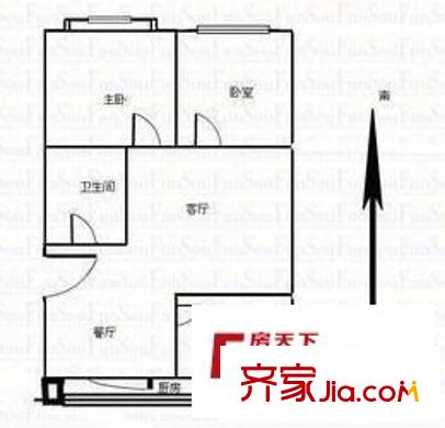 雙西教委宿舍 3室 戶型圖