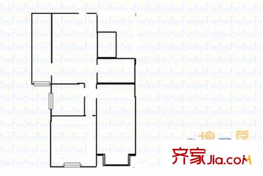省建五公司宿舍 3室 戶型圖