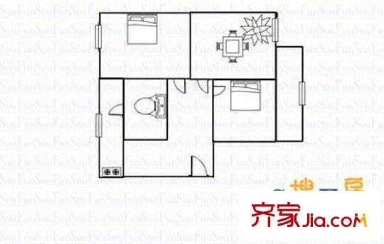 景觀新貴豪庭 2室 戶型圖