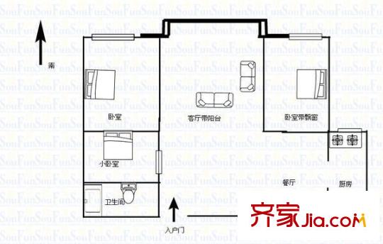 景觀新貴豪庭 3室 戶型圖