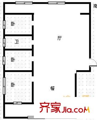 鑫苑小區(qū) 3室 戶型圖