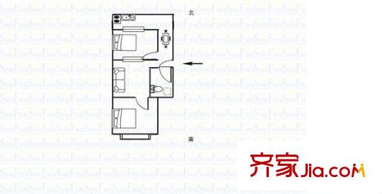 鑫苑小區(qū) 2室 戶型圖