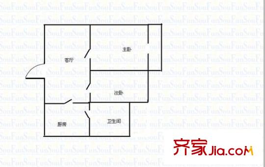 晉安新村 2室 戶型圖