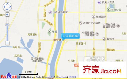 汾河景觀360交通圖太原  
