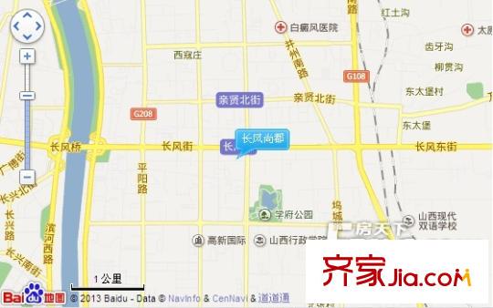 長(zhǎng)風(fēng)尚都交通圖太原  