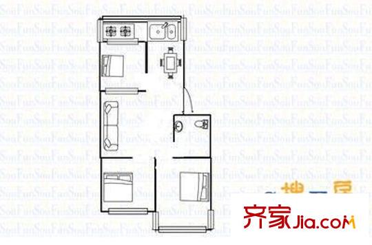雙東小區(qū) 3室 戶型圖