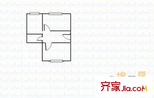 中醫(yī)學(xué)院家屬樓 2室 戶(hù)型圖