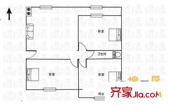 永康小區(qū) 3室 戶型圖