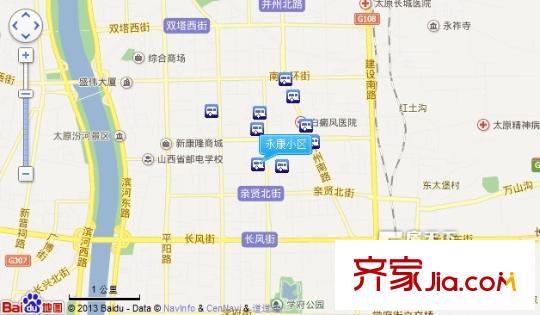 永康小區(qū)交通圖太原  