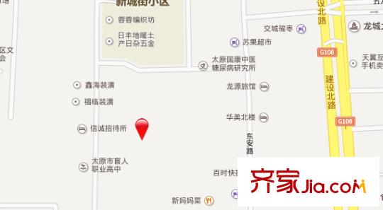 新城南街中行宿舍交通圖太原  
