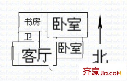 山西煤炭職工培訓(xùn)中心宿舍 3室 戶型圖