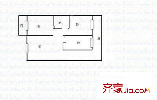 建材小區(qū) 3室 戶型圖
