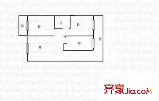 建材小區(qū) 3室 戶型圖
