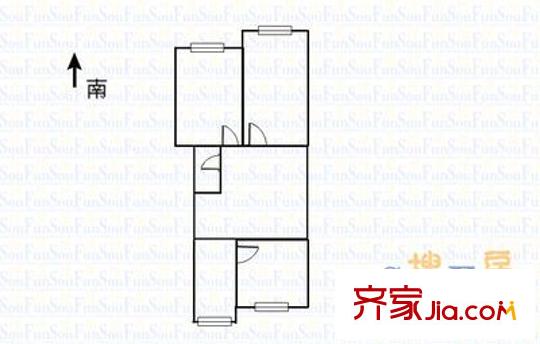 煤干院宿舍 3室 戶型圖