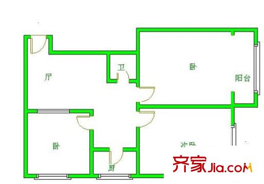 煤干院宿舍 3室 戶型圖