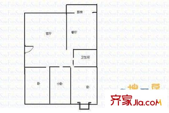 煤干院宿舍 3室 戶型圖