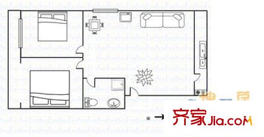 晉龍捷太 2室 戶型圖