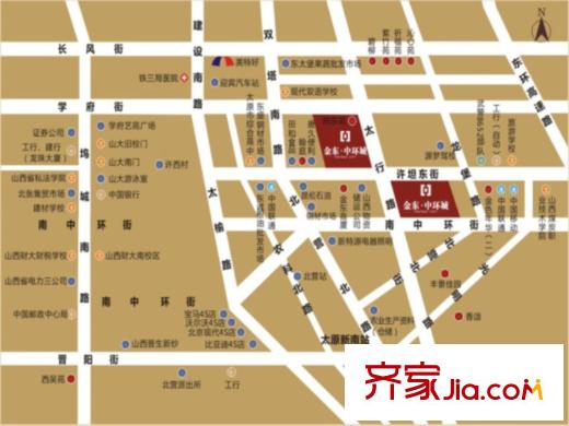 金東中環(huán)城交通圖區(qū)位圖