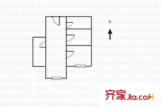 南內(nèi)環(huán)安裝公司宿舍 2室 戶型圖