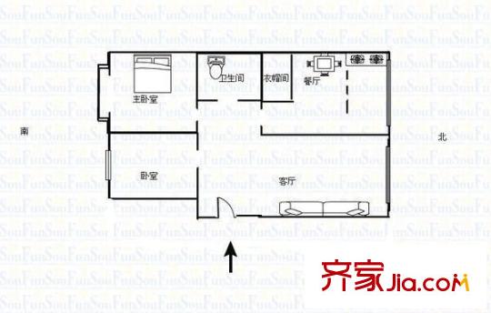 陽光花園 2室 戶型圖