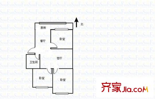 陽光花園 2室 戶型圖
