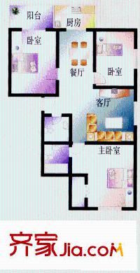 漪鑫雅園戶型圖3室2廳2衛(wèi)