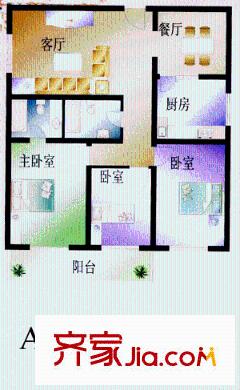 漪鑫雅園戶型圖3室2廳2衛(wèi)