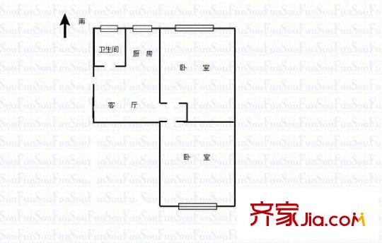 公交下元宿舍 0室 戶型圖