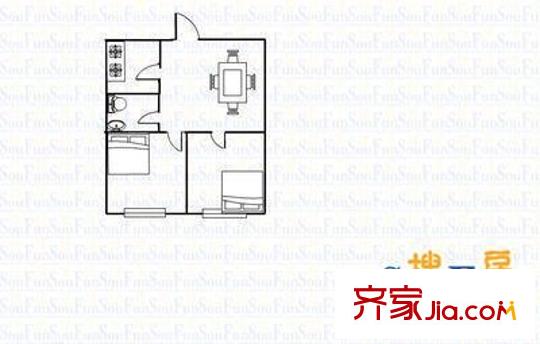 公交下元宿舍 0室 戶型圖