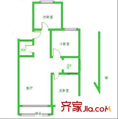 漪汾小區(qū) 2室 戶型圖