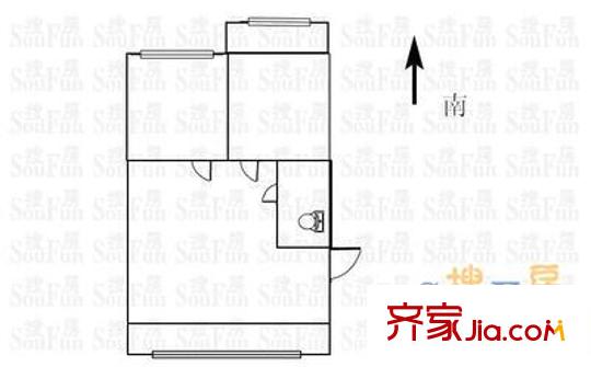 太原市園林局宿舍 2室 戶型圖
