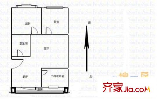 漪汾華苑北區(qū)戶型圖漪汾華苑(茂華) 3室 戶型圖 3室2廳2衛(wèi)1廚