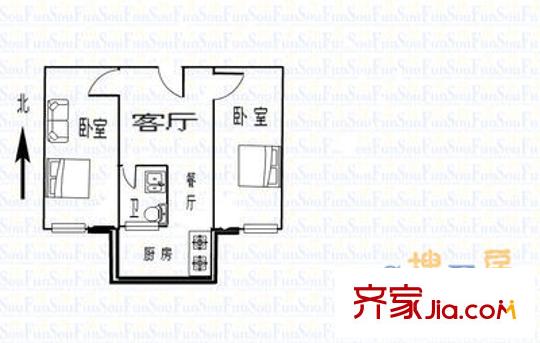 消防總隊宿舍 2室 戶型圖