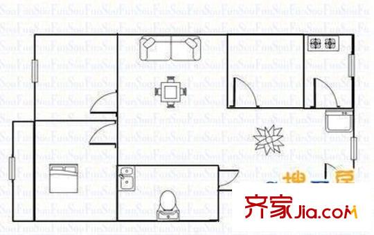 電力高層小區(qū) 3室 戶型圖