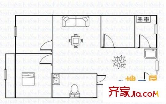 電力高層小區(qū) 3室 戶型圖