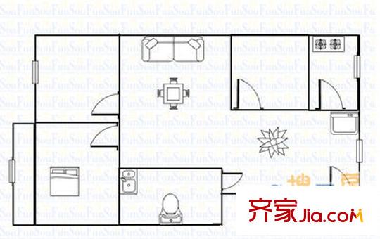 電力高層小區(qū) 3室 戶型圖