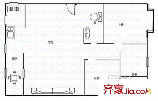 龍城新居戶型圖1 3室