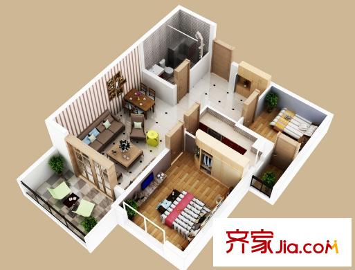 青島銀沙軒1、2號樓88平方米套二戶型 2室2廳1衛(wèi)1廚