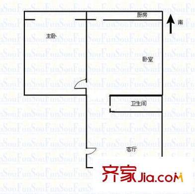 山佑巷房地局宿舍 2室 戶型圖