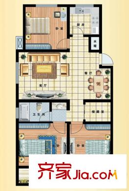 青島新疆城1#A1戶型 3室2廳1衛(wèi)1廚