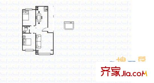 皆利苑 2室 戶型圖