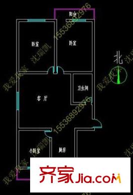 康樂街熱力公司宿舍 3室 戶型圖